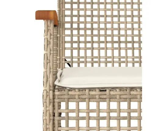 7-Daļīgs Dārza Mēbeļu Komplekts, Matrači, Bēša Pe Rotangpalma Vidaxl