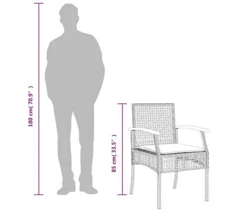 7-Osaline Aiamööbli Komplekt Patjadega, Beež, Polürotang