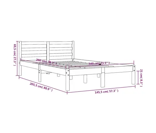 Lovos Rėmas Be Čiužinio, Vaško Ruda, 140X200cm Pušis