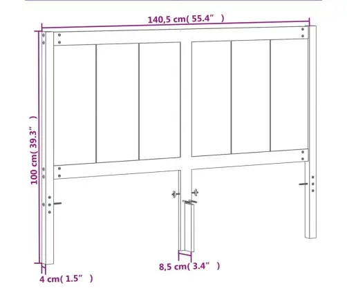 Galvgalis, Vaska Brūns, 135 Cm, Priedes Masīvkoks Vidaxl