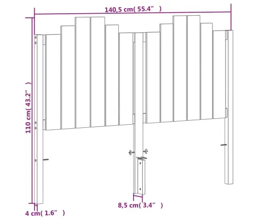 Galvgalis, Vaska Brūns, 135 Cm, Priedes Masīvkoks Vidaxl Galvgalis, Vaska Brūns, 135 Cm, Priedes Masīvkoks Vidaxl