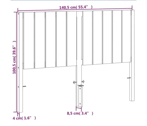 Galvgalis, Vaska Brūns, 135 Cm, Priedes Masīvkoks Vidaxl