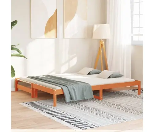 Izvelkams Dīvāns, Vaska Brūnas, 80X200 Cm, Priedes Masīvkoks Vidaxl