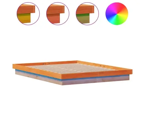 Led Lovos Rėmas, Vaško Rudas, 160X200cm Pušies Masyvas