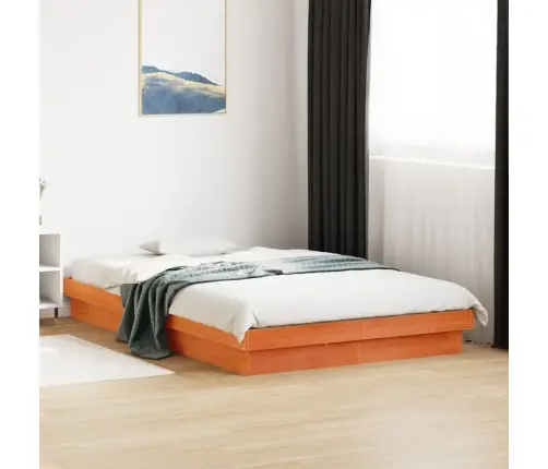 Led Lovos Rėmas, Vaško Rudas, 135X190cm Pušies Masyvas