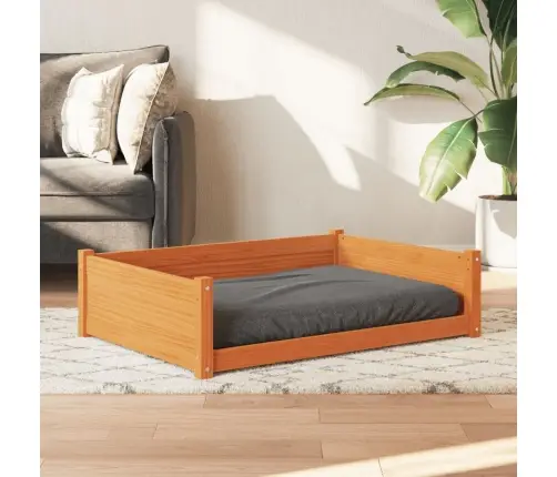 Suņu Gulta, Vaska Brūna, 105,5X75,5X28 Cm, Priedes Masīvkoks Vidaxl