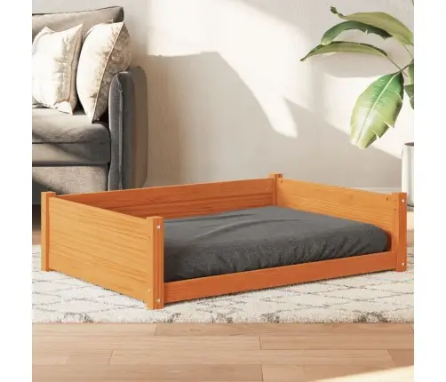 Suņu Gulta, Vaska Brūna, 105,5X75,5X28 Cm, Priedes Masīvkoks Vidaxl