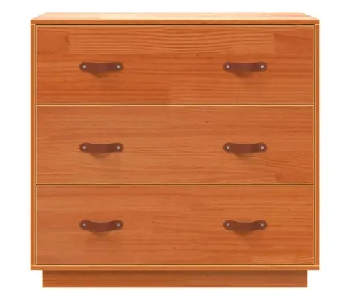 Kumode, Vaska Brūna, 80X40X75 Cm, Priedes Masīvkoks Vidaxl