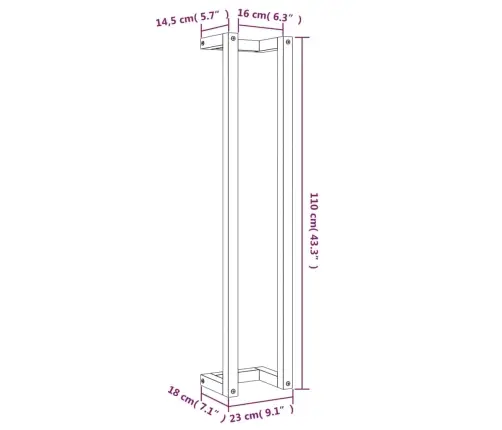 Rätikuriiul, Vahapruun, 23 X 18 X 110 cm Männipuit