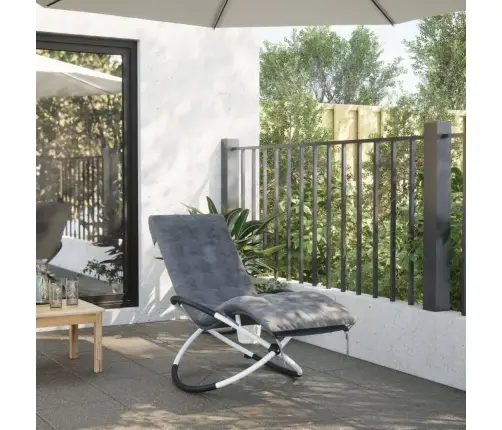 Sauļošanās Krēsla Matracis, 160X50X10Cm Pelēks Mākslīgais Zamšs Vidaxl