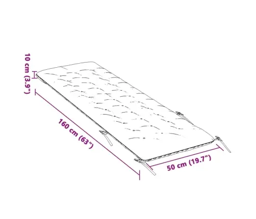 Sauļošanās Krēsla Matracis, 160X50X10Cm Pelēks Mākslīgais Zamšs Vidaxl