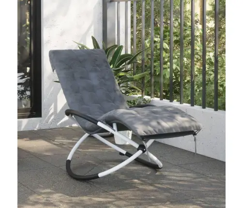 Sauļošanās Krēsla Matracis, 160X50X10Cm Pelēks Mākslīgais Zamšs Vidaxl