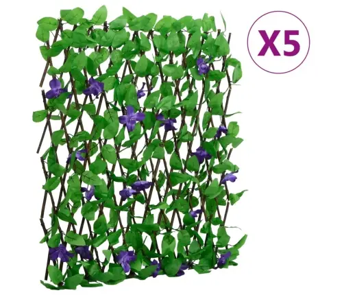 Mākslīgās Efejas Špalera, Paplašināma, 5 Gab, Zaļa, 180X70 Cm Vidaxl