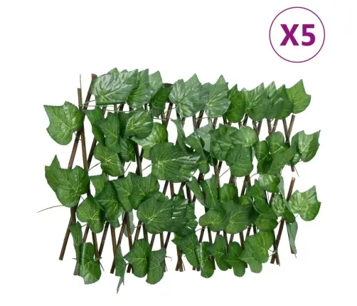 Dirbtinių Vynuogių Lapų Treliažai, 5Vnt., Žali, 180X20Cm