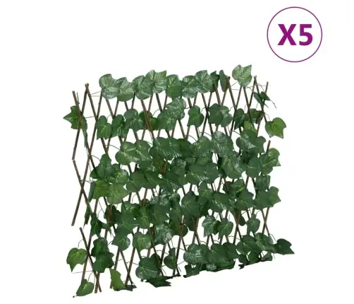 Mākslīgo Vīnogulāju Špalera, Paplašināma, 5 Gb., Zaļa, 190X60Cm Vidaxl