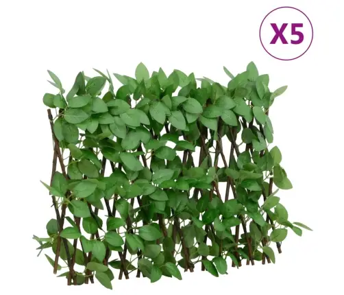 Mākslīgās Efejas Špalera, Paplašināma, 5 Gab., Zaļa, 180X30 Cm Vidaxl