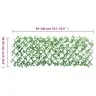Mākslīgās Efejas Špalera, Paplašināma, Zaļa, 180X65 Cm Vidaxl