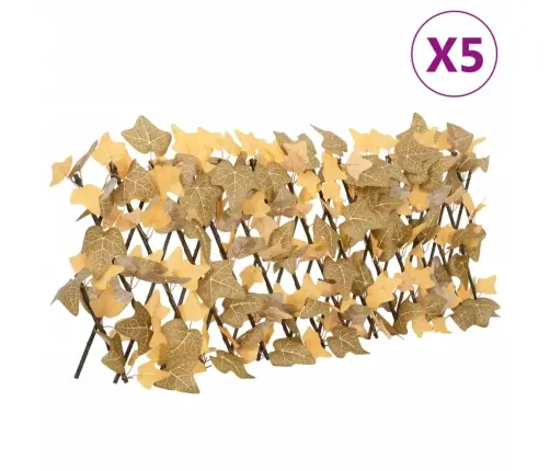 Mākslīgo Kļavas Lapu Špalera, 5 Gab., Oranža, 180X30 Cm Vidaxl