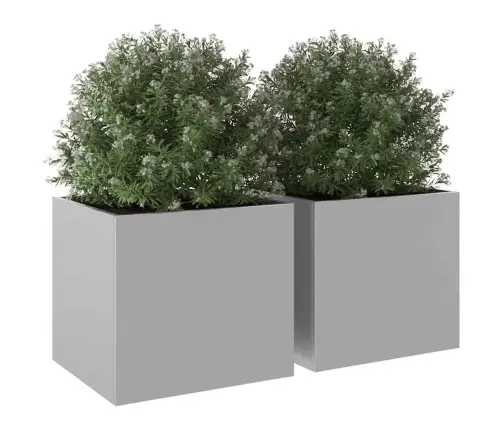 Taimekastid 2 Tk Hõbedane 32X30X29 Cm Tsingitud Teras