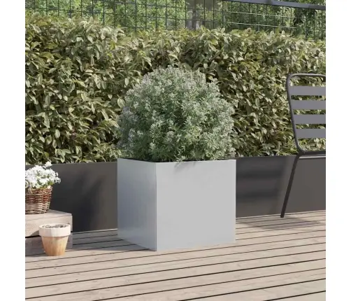 Puķu Kaste, Sudrabaina, 42X40X39 Cm, Cinkots Tērauds Vidaxl