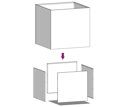 Lovelis, Antracito Spalvos, 49X47X46cm Plienas