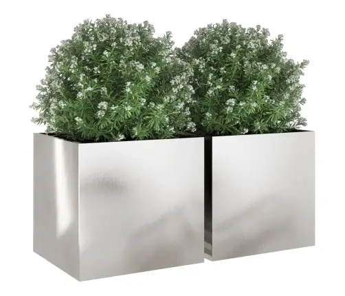 Taimekastid 2 Tk, Hõbedane, 49 X 47 X 46 cm Roostevaba Teras