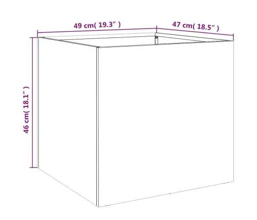 Taimekast, Hõbedane, 49 X 47 X 46 cm Tsingitud Teras