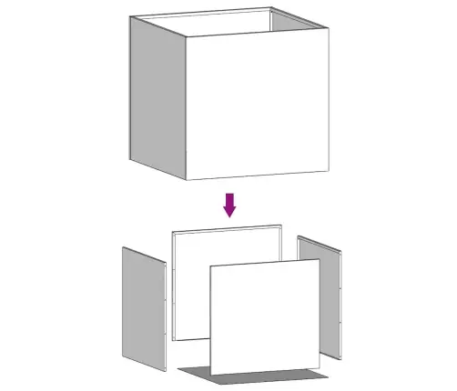 Taimekast, Hõbedane, 49 X 47 X 46 cm Tsingitud Teras
