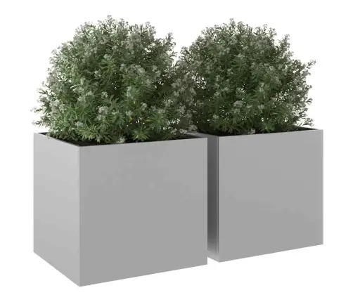 Taimekastid 2 Tk, Hõbedane, 49 X 47 X 46 cm Tsingitud Teras