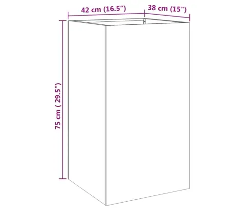 Puķu Kaste, Sudrabaina, 42X38X75 Cm, Nerūsējošais Tērauds Vidaxl