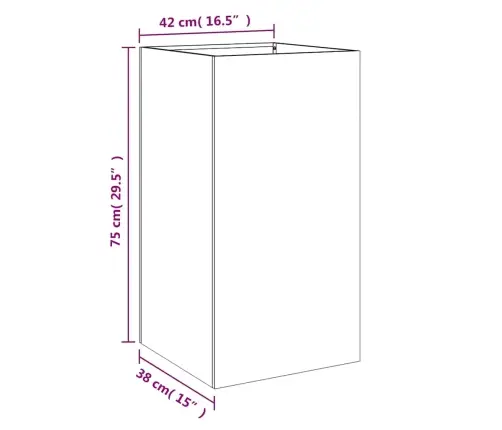 Puķu Kaste, Sudrabaina, 42X38X75 Cm, Cinkots Tērauds Vidaxl