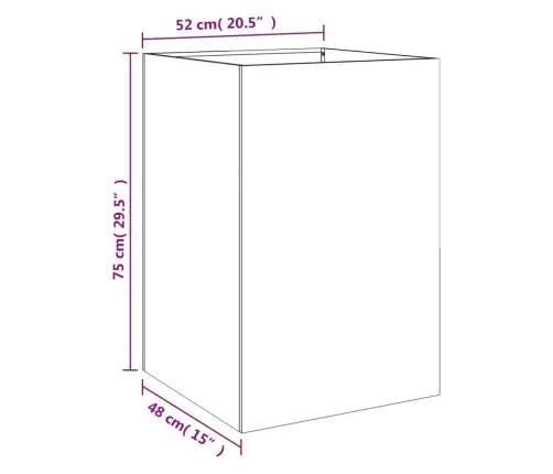 Puķu Kaste, Pelēka, 52X48X75 Cm, Tērauds Vidaxl