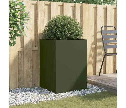 Puķu Kaste, Olīvzaļa, 52X48X75 Cm, Tērauds Vidaxl