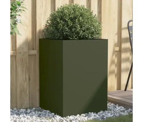 Puķu Kaste, Olīvzaļa, 52X48X75 Cm, Tērauds Vidaxl