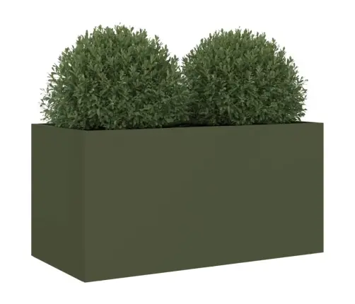 Puķu Kaste, Olīvzaļa, 62X30X29 Cm, Tērauds Vidaxl