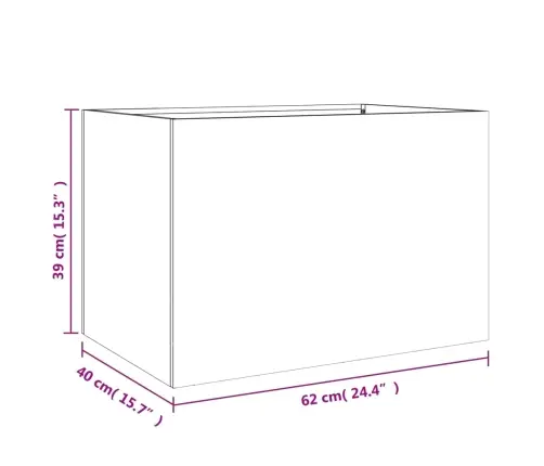 Puķu Kaste, Pelēka, 62X40X39 Cm, Tērauds Vidaxl