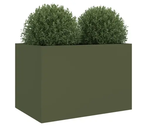 Puķu Kaste, Olīvzaļa, 62X40X39 Cm, Tērauds Vidaxl