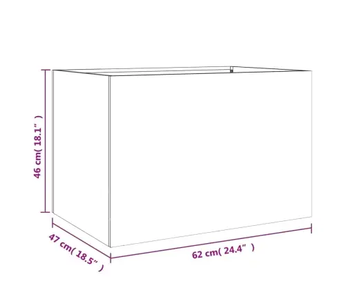 Puķu Kaste, Melna, 62X47X46 Cm, Tērauds Vidaxl