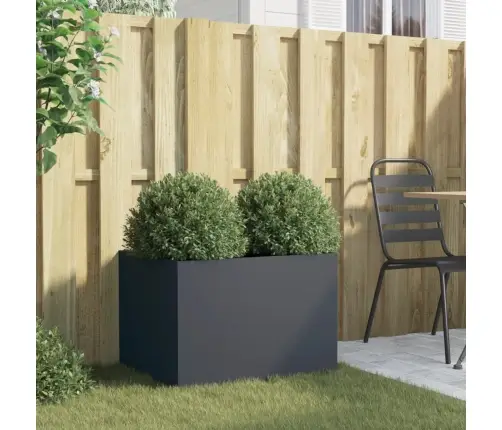 Puķu Kaste, Pelēka, 62X47X46 Cm, Tērauds Vidaxl