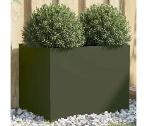 Puķu Kaste, Olīvzaļa, 62X47X46 Cm, Tērauds Vidaxl