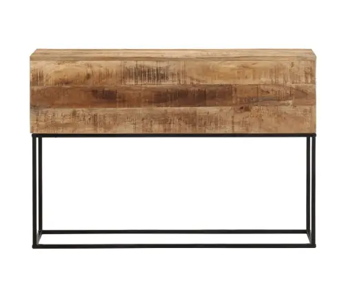 Konsoollaud, 110 X 30 X 75 cm Töötlemata Mangopuit Ja Raud