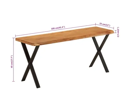 Naturaalsete Servadega Pink, 105 cm Akaatsiapuit