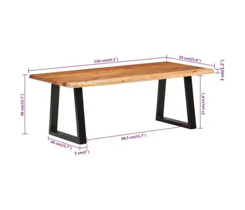 Kafijas Galdiņš, 110X55X40 Cm, Akācijas Masīvkoks Vidaxl