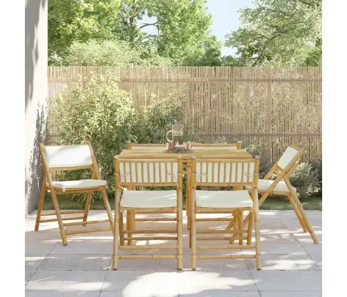 Kokkupandavad Bistrootoolid Kreemjasvalgete Patjadega 6 Tk