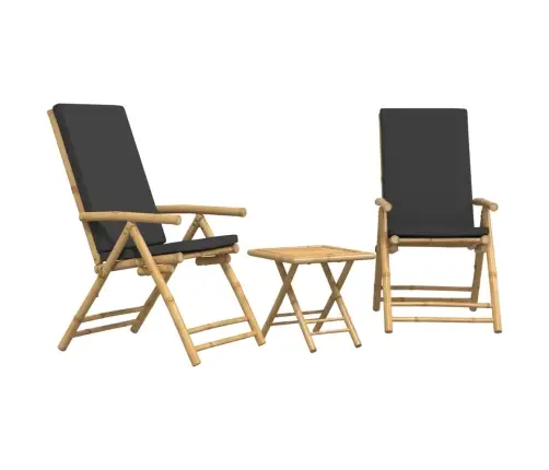 3-Daļīgs Bistro Mēbeļu Komplekts Ar Matračiem, Bambuss Vidaxl