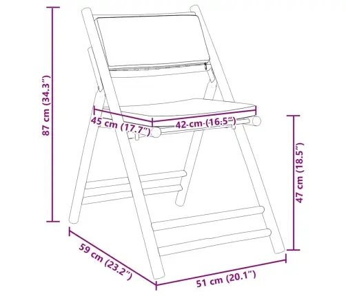 3-Daļīgs Bistro Mēbeļu Komplekts Ar Matračiem, Bambuss Vidaxl