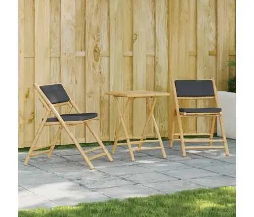 3-Daļīgs Bistro Mēbeļu Komplekts Ar Matračiem, Bambuss Vidaxl