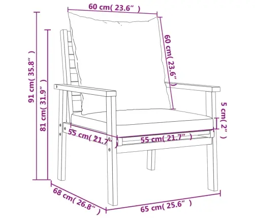 Sodo Komplektas Su Pagalvėlėmis, 4 Dalių, Akacijos Masyvas