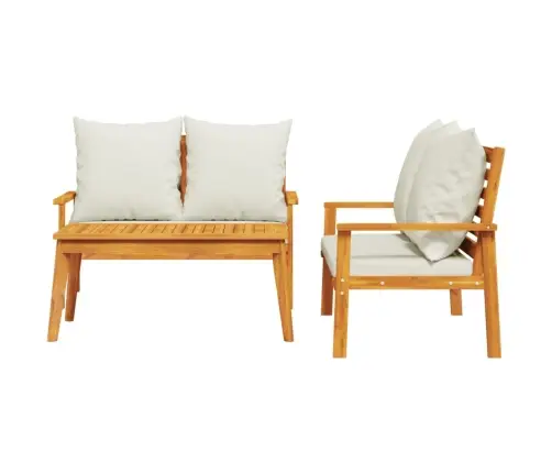 3-Osaline Aiamööbli Komplekt Patjadega, Akaatsiapuit Vidaxl