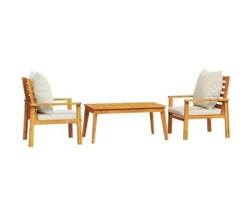 3-Osaline Aiamööbli Komplekt Patjadega, Akaatsiapuit Vidaxl